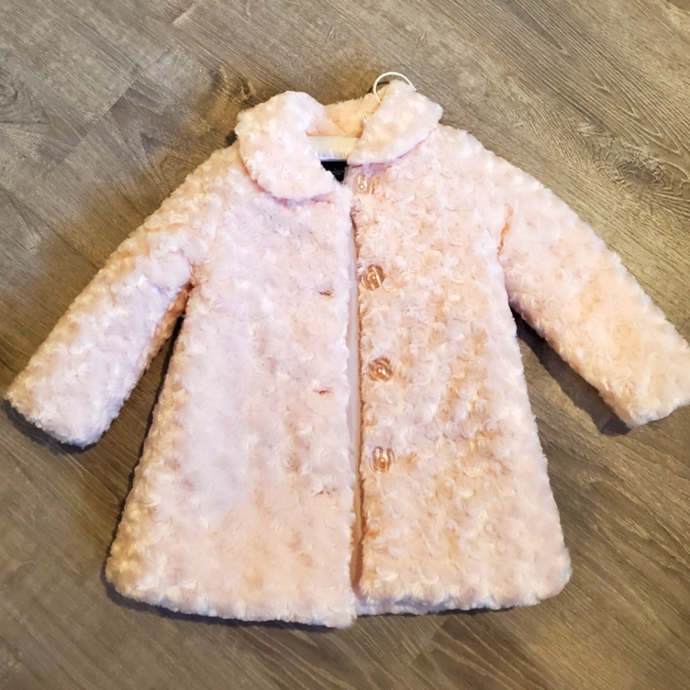 Calvin Klein - Girls Light Pink Fancy Christmas Coat - Size 4